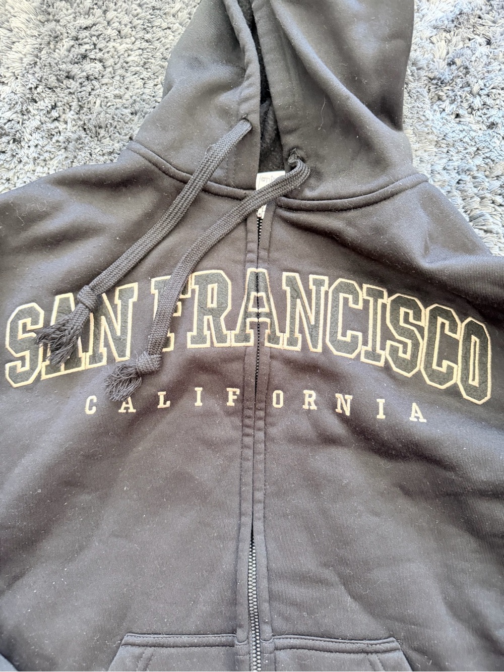 San Francisco California Black Zip-Up Hoodie